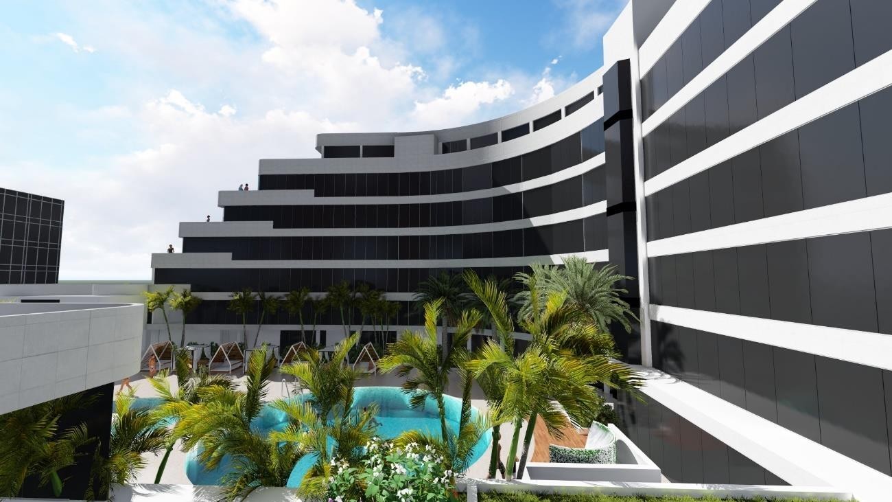 Render del complejo Marina Bay Hotel y Casino en Costa Azul